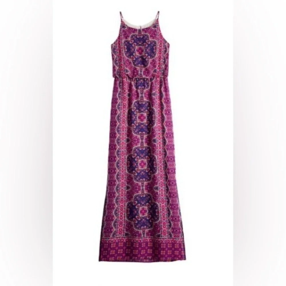 ✨NWT Renee C Maxi Dress Geometric Print Halter Neck Sleeveless Women Size XL - Picture 1 of 3